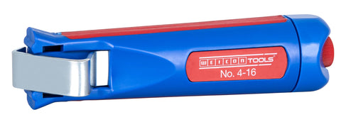 WEICON cable stripper No. 4-16 in hand for precise, safe stripping.