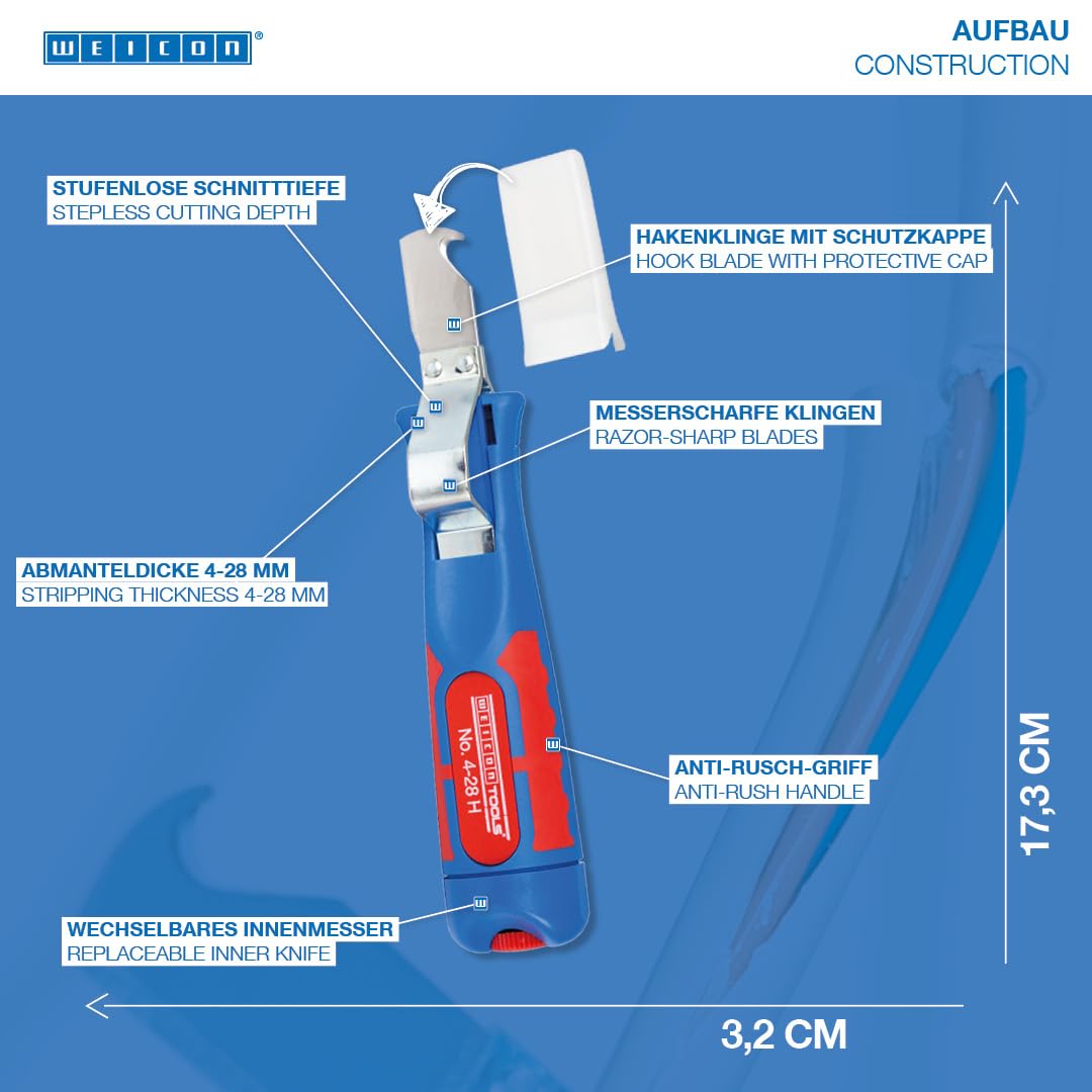 Ergonomic, non-slip handle on WEICON 4-28 H for comfortable use