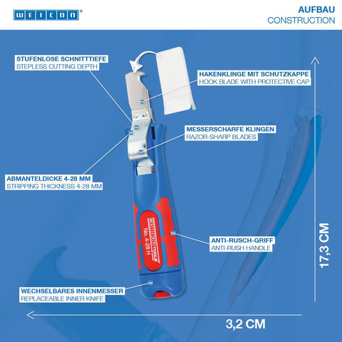 Ergonomic, non-slip handle on WEICON 4-28 H for comfortable use
