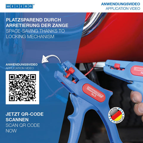 WEICON Wire Stripper No. 5 Solingen blade steel delivers lasting sharpness and clean cuts.