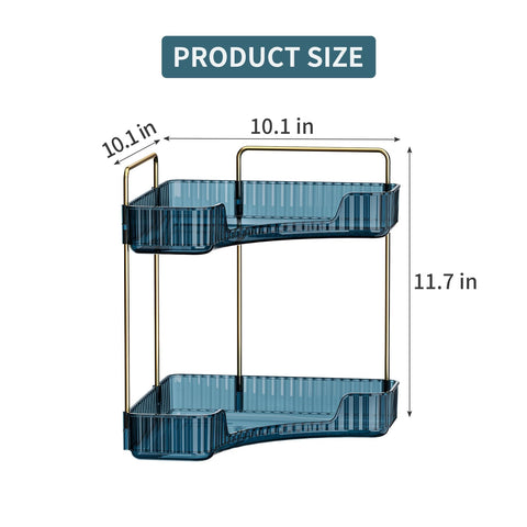 Weidace corner organizer blue side view highlighting space-saving corner fit