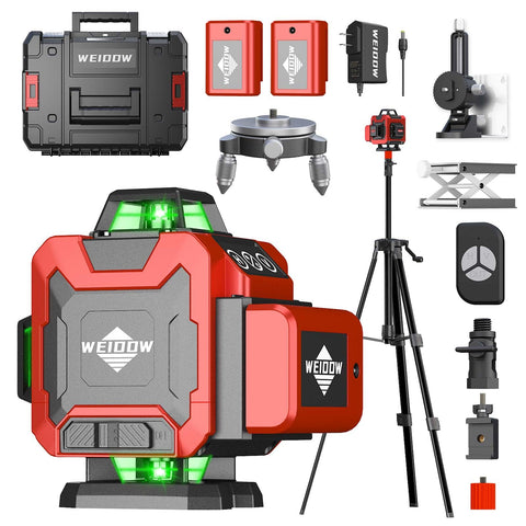 WEIDDW 16-lines laser level with tripod delivers precise alignment for tiling and cabinet installs.