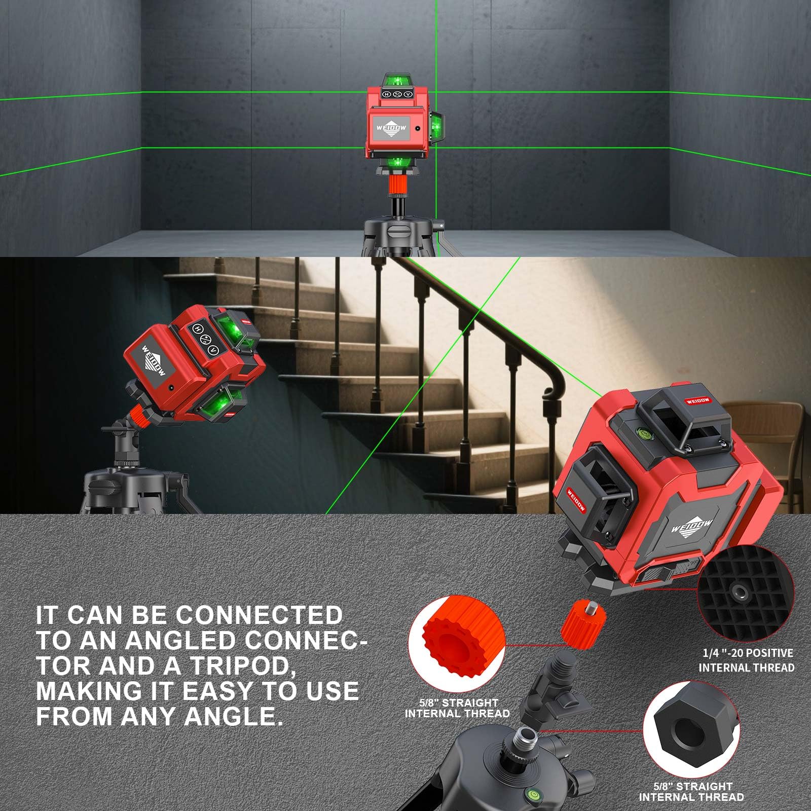WEIDDW durable case protects the laser level on site and during transport.