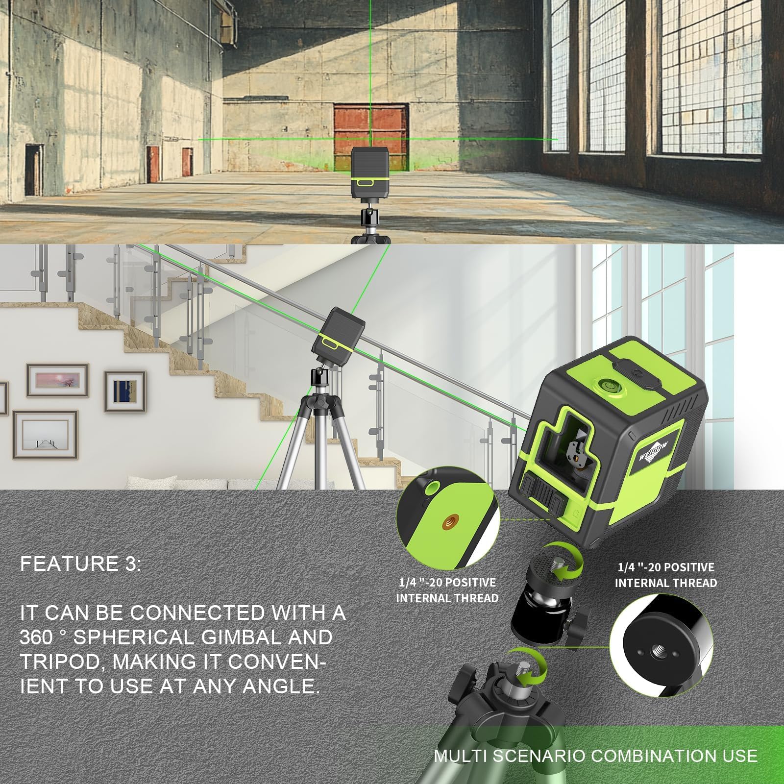WEIDDW indoor projection up to 10 meters for accurate layout.