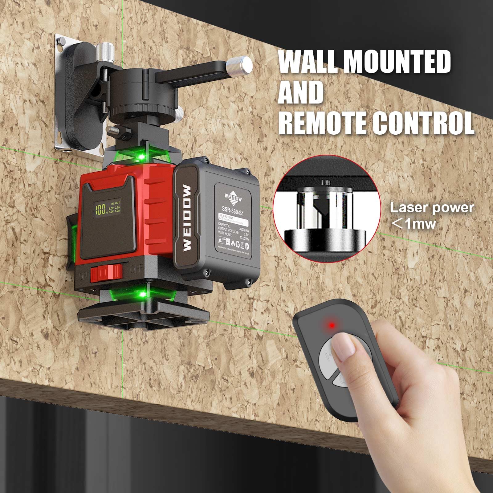 WEIDDW remote control operation enabling hands-free line selection.