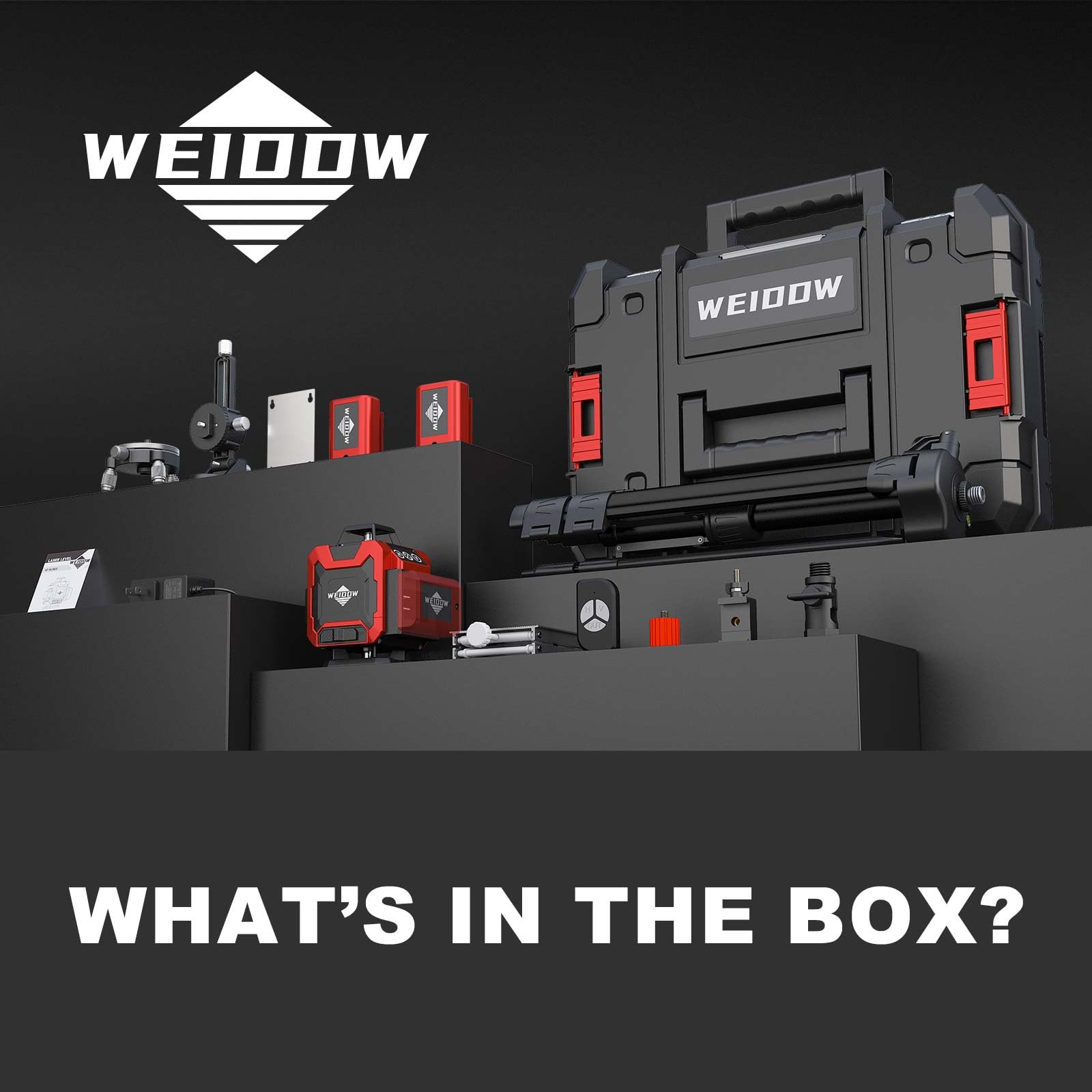 WEIDDW self-leveling laser level keeps lines straight on uneven walls during renovations.