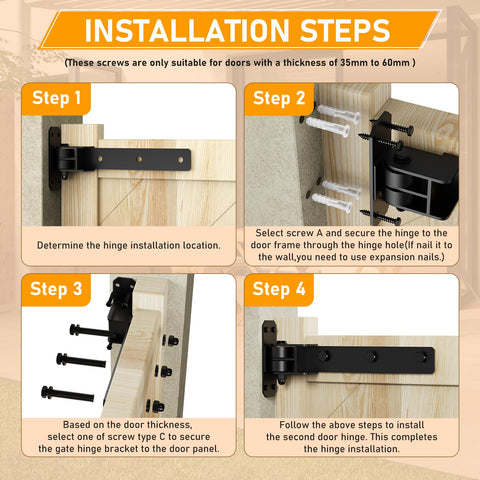 Weigreat carbon steel hinge in matte black finish for outdoor use.
