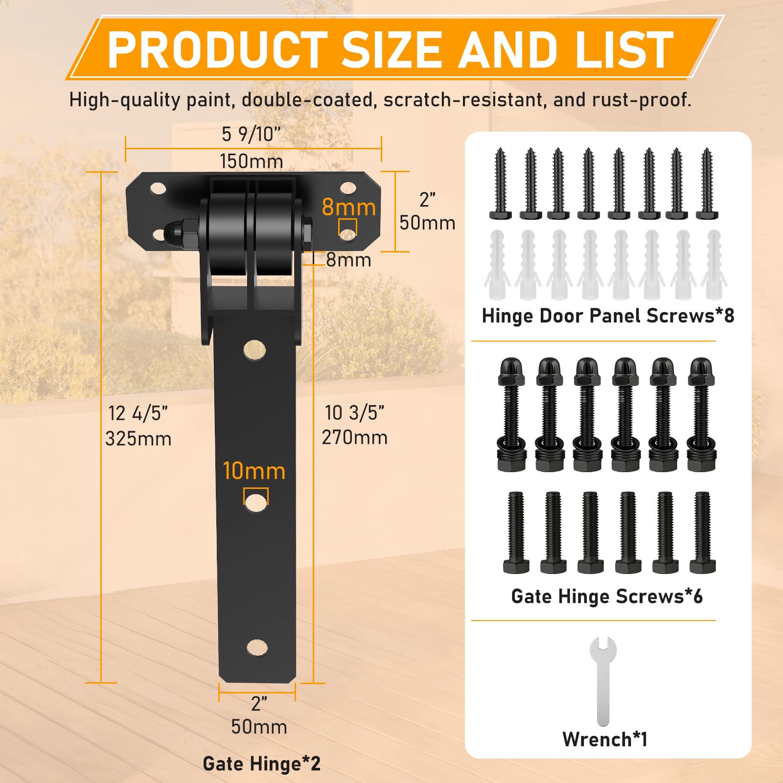 Weigreat hinge suitable for barn, shed, and fence gates in rugged environments.