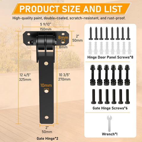 Weigreat hinge suitable for barn, shed, and fence gates in rugged environments.