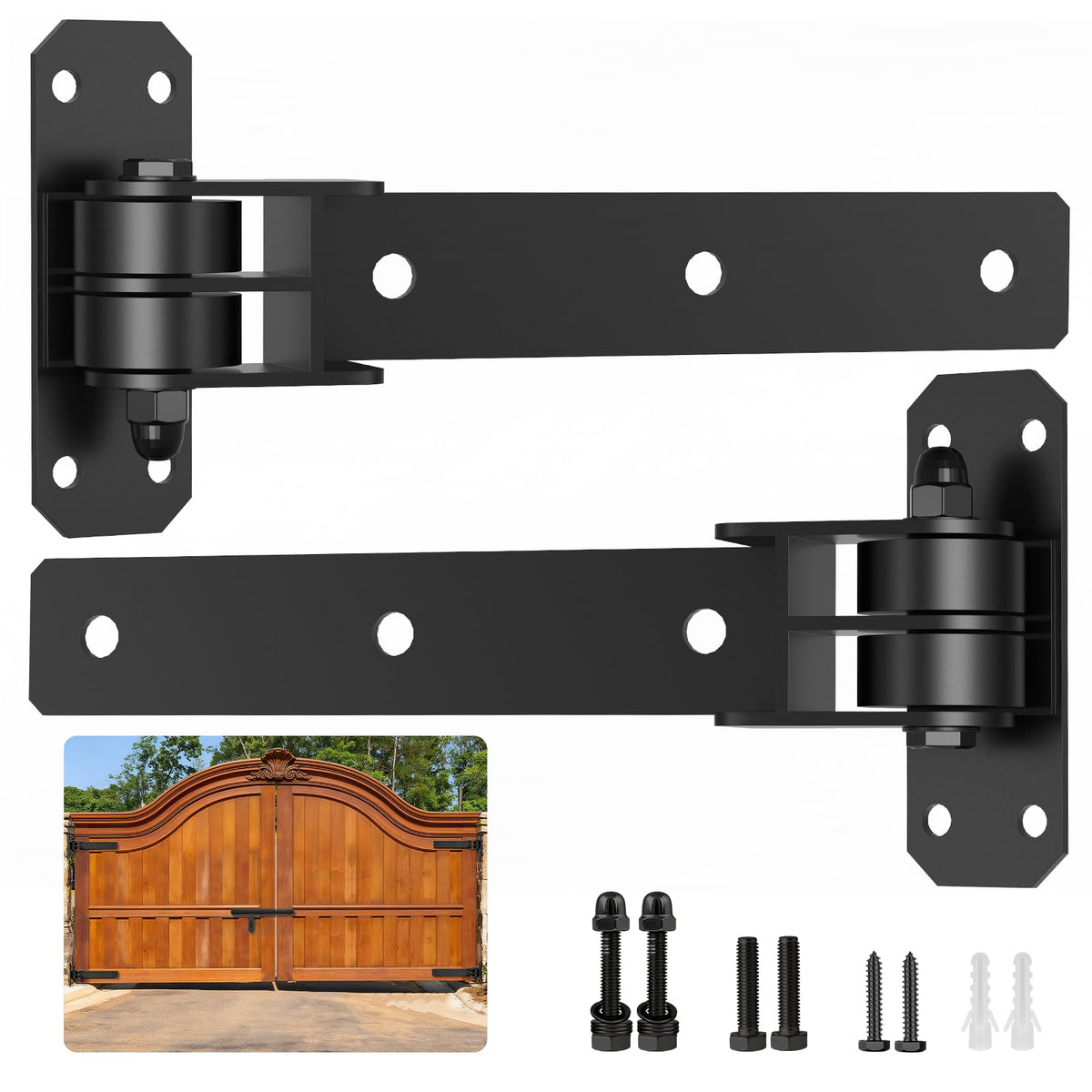 Weigreat heavy-duty gate hinge rated for 900 lbs, with sturdy construction.