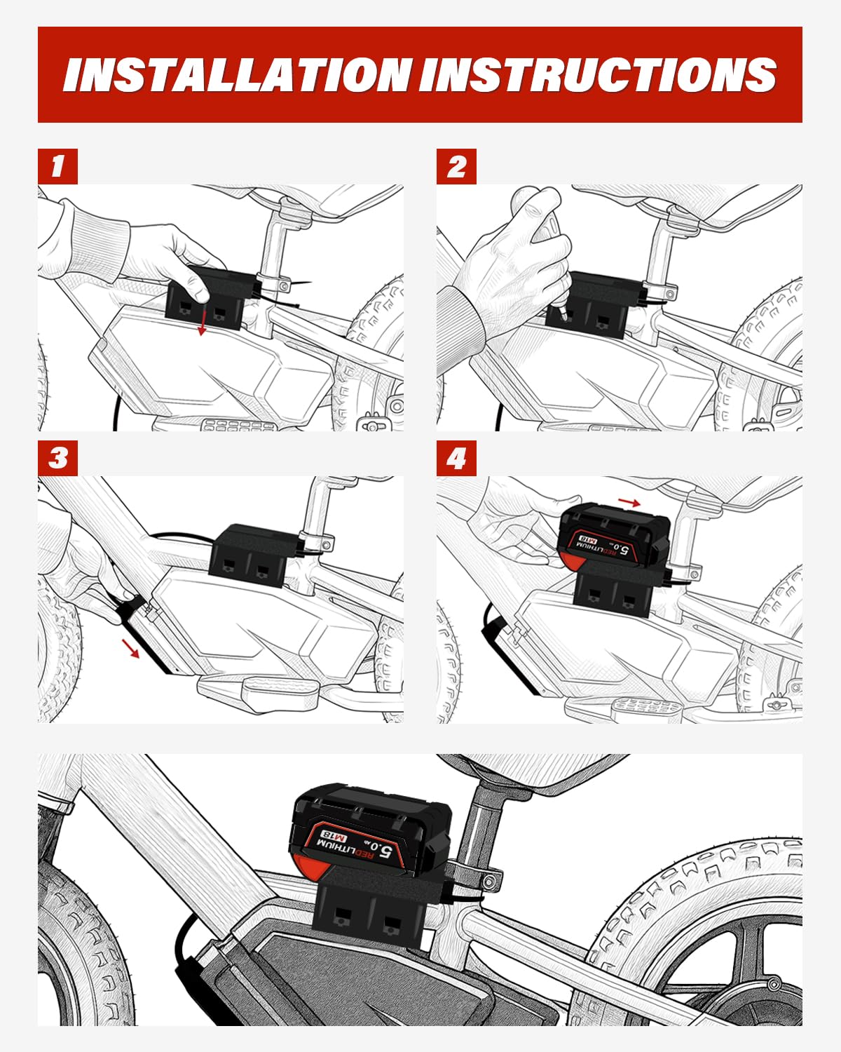 WEIGUZC secure strap and bypass module keep the battery safely positioned