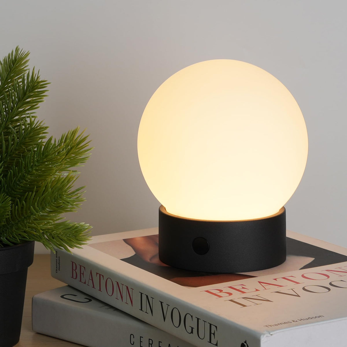 WEILAILUX small cordless table lamp in sphere design for stylish desk ambient light.