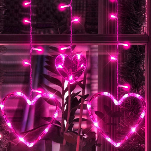 Weillsnow pink curtain lights brighten rooms, restaurants, or hallways with a romantic vibe.