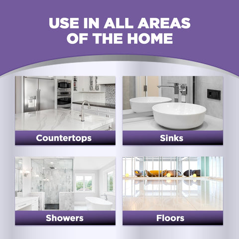 Weiman Granite & Stone Sealer Spray near sink edge protects vanity surfaces.