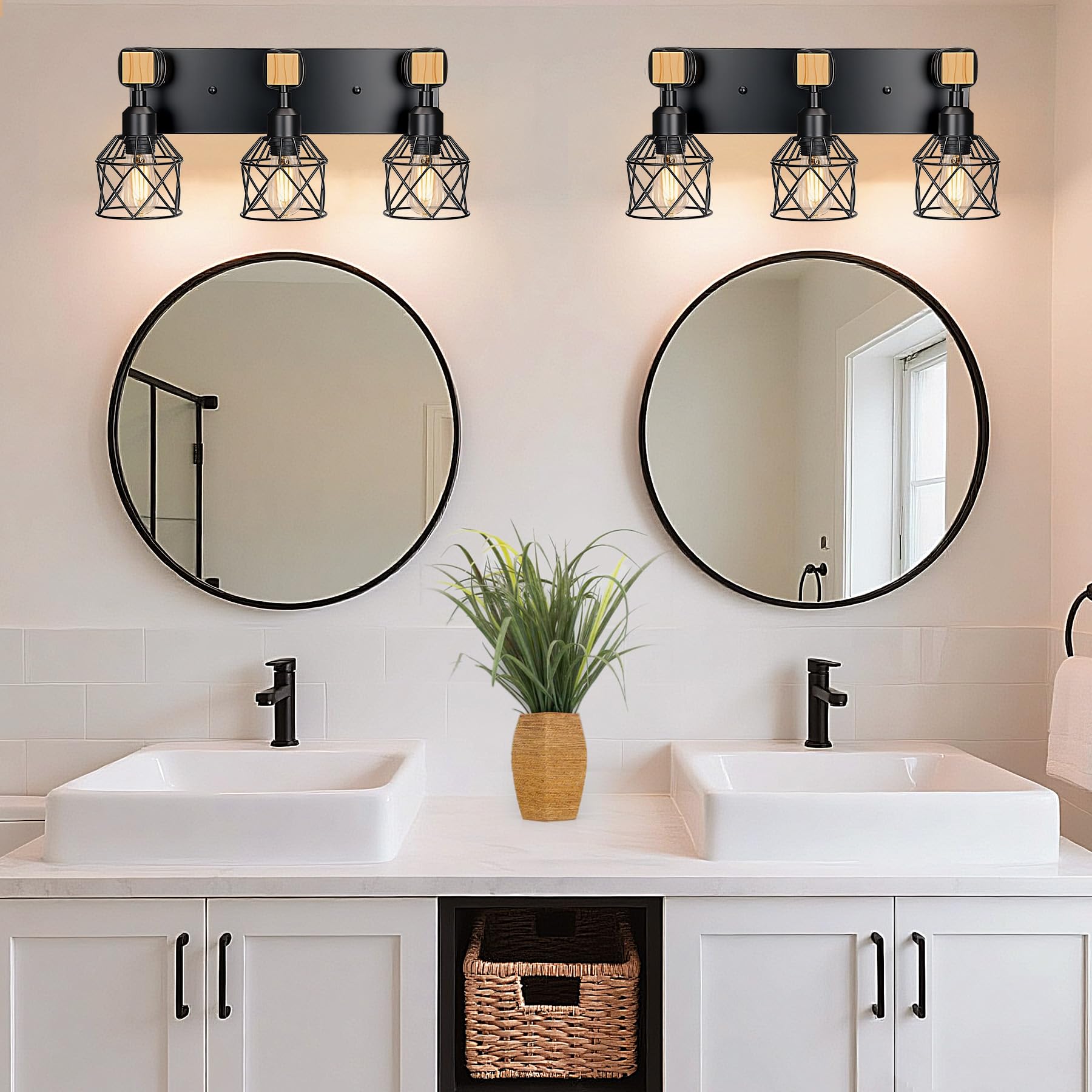 Weiyanfnr vanity mirror ambience set in a modern bathroom