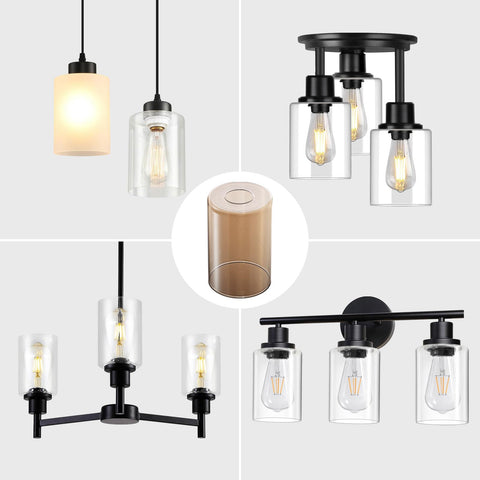 WEIYOUDJ amber glass lampshade features E26 fit of 1-5/8 inch for easy replacement.