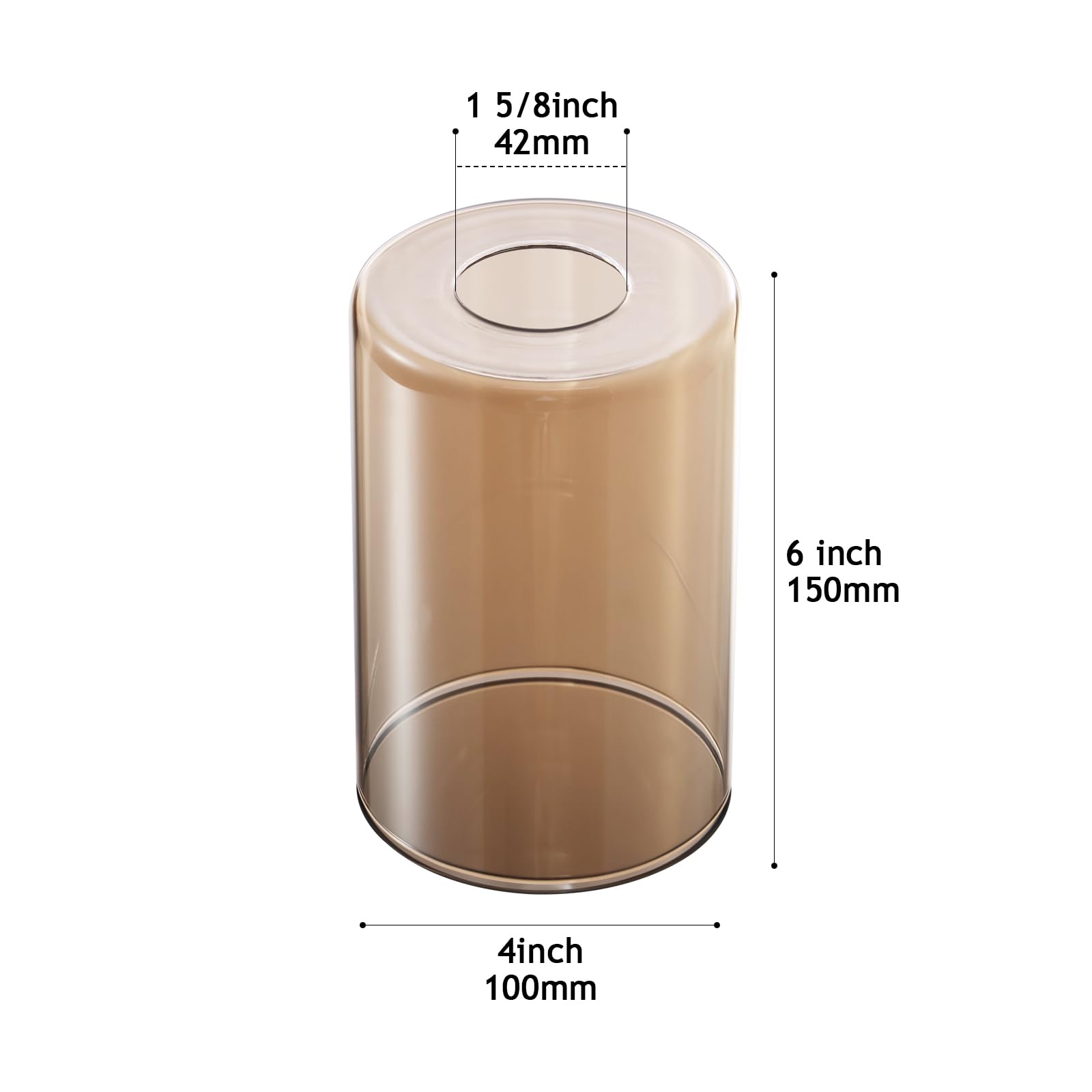 WEIYOUDJ amber glass lampshade stands 5.9 inches tall for dramatic light accents.