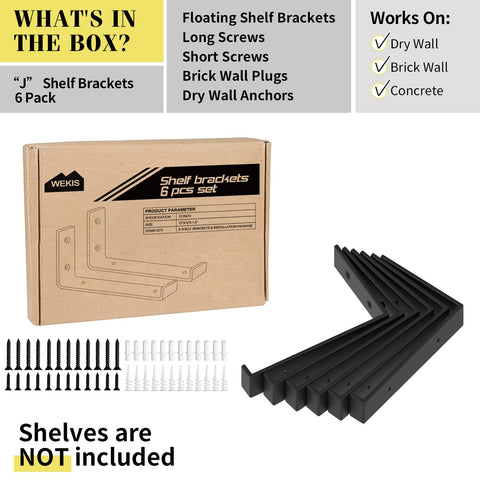 WEKIS 12-inch heavy-duty bracket front view shows robust iron build.