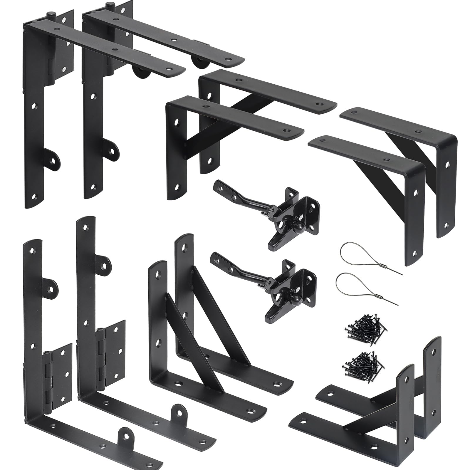 WEKIS anti-sag gate kit closeup showing sturdy brackets for durable installation