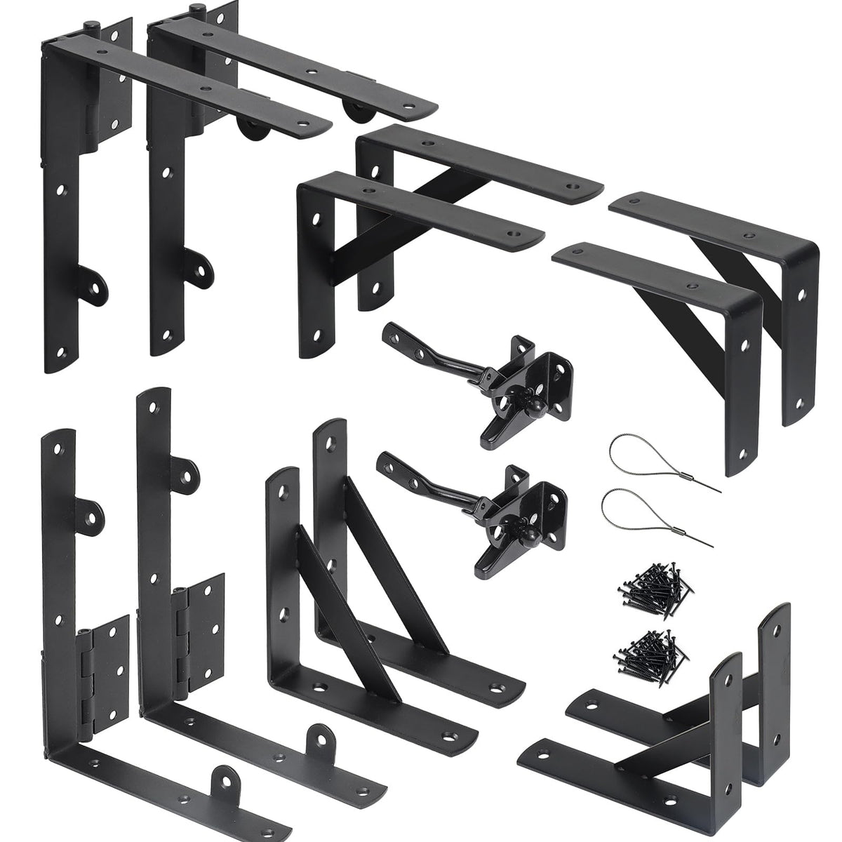 WEKIS anti-sag gate kit closeup showing sturdy brackets for durable installation