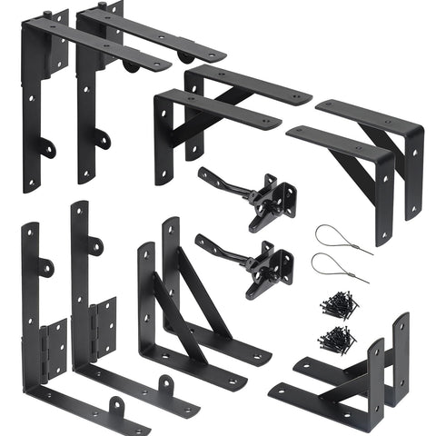 WEKIS anti-sag gate kit closeup showing sturdy brackets for durable installation