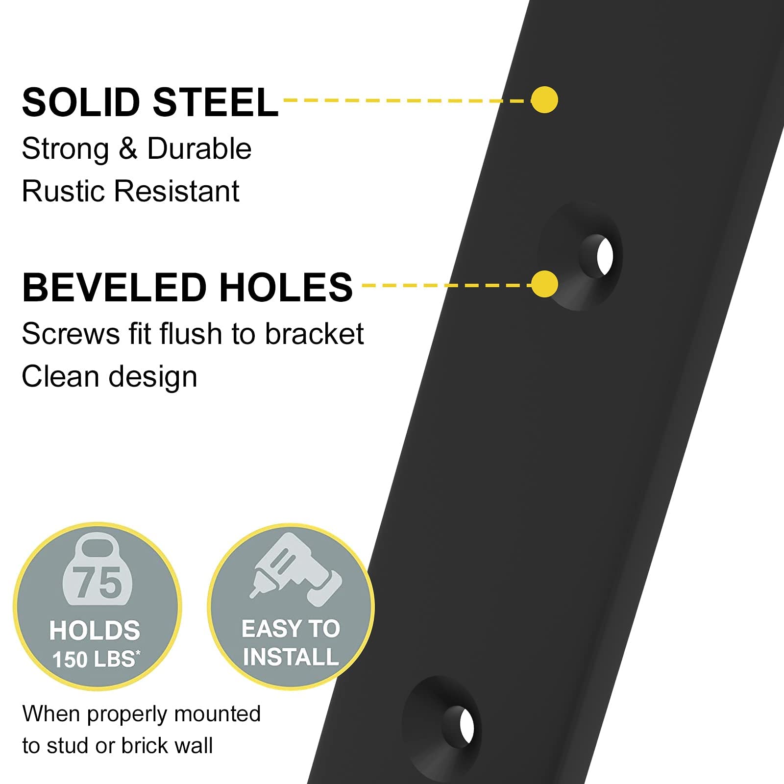 WEKIS bracket packaging with screws, anchors, and level for DIY install.