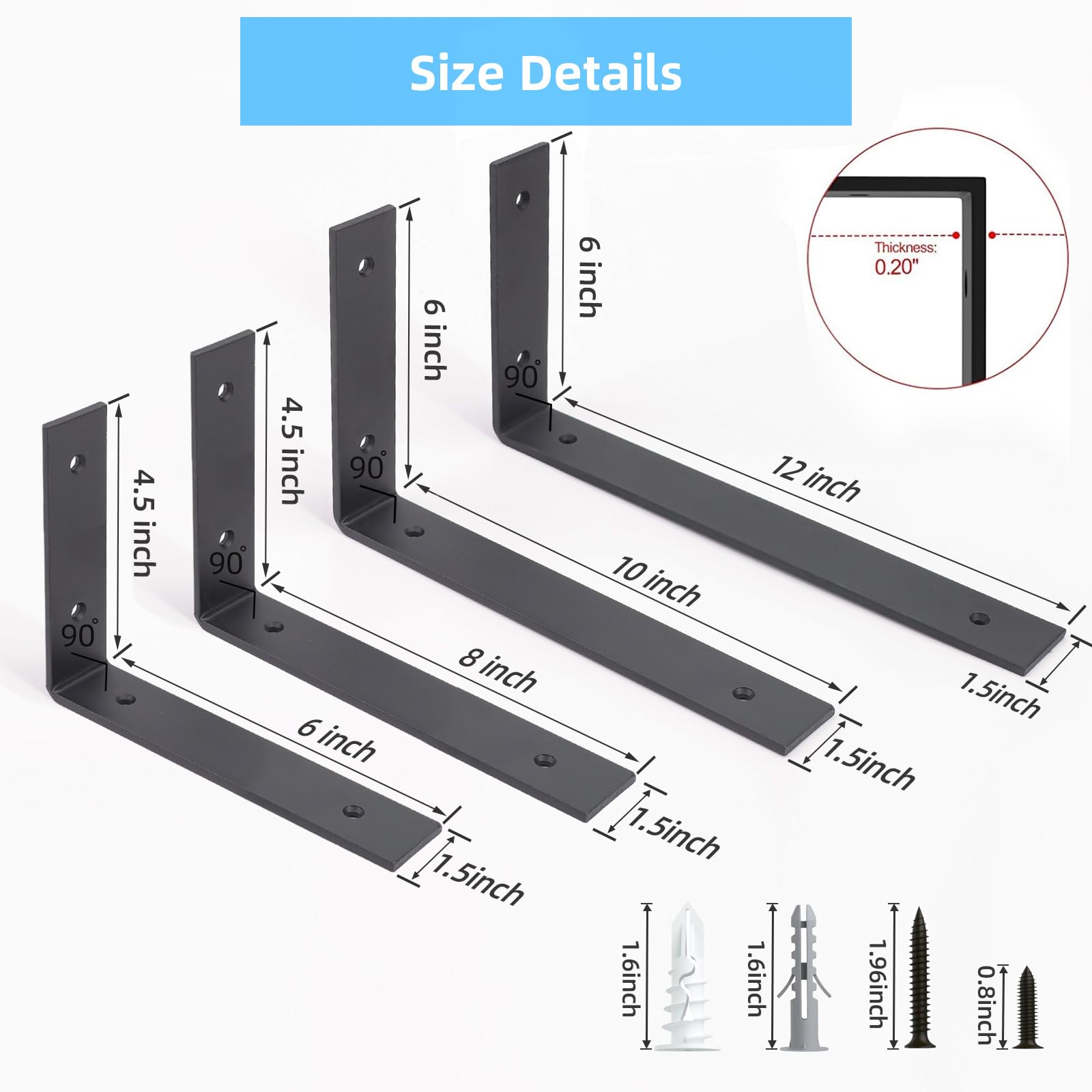 WEKIS cast-iron bracket in matte black finish resists rust and wear.
