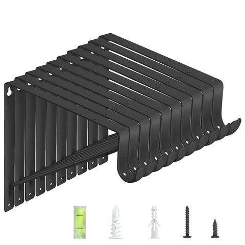 WEKIS closet brackets in matte black pack front view for organized spaces