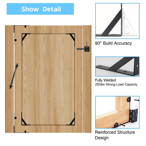 WEKIS gate kit packaging shows screws, latch, and brackets for easy setup