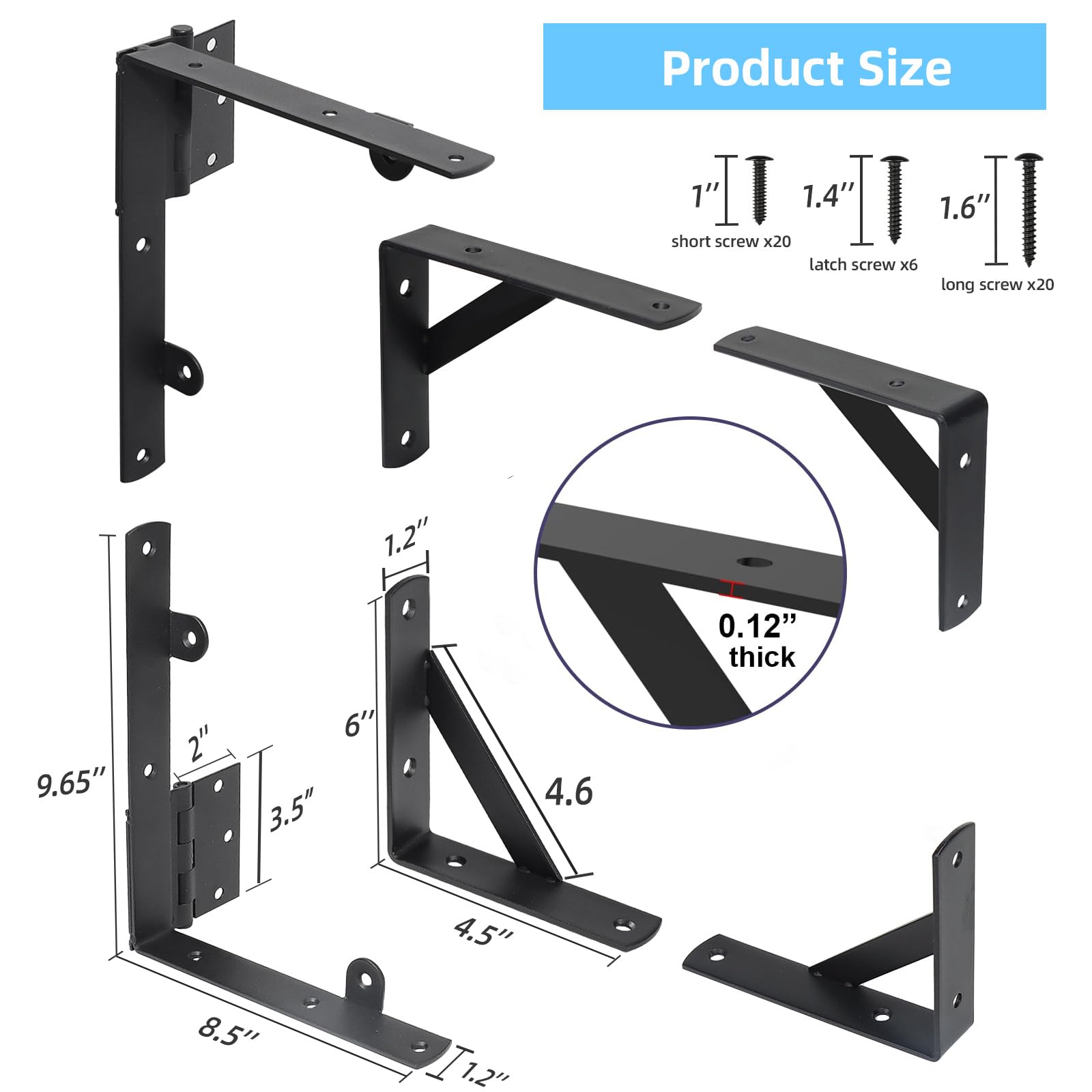 WEKIS heavy-duty gate bracket set assembled demonstrating reliable support