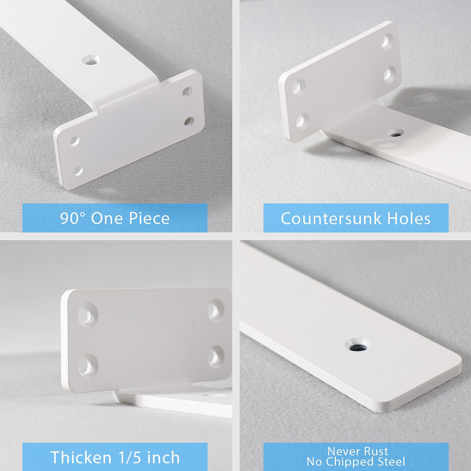 WEKIS heavy-duty metal bracket closeup reveals durable iron construction.