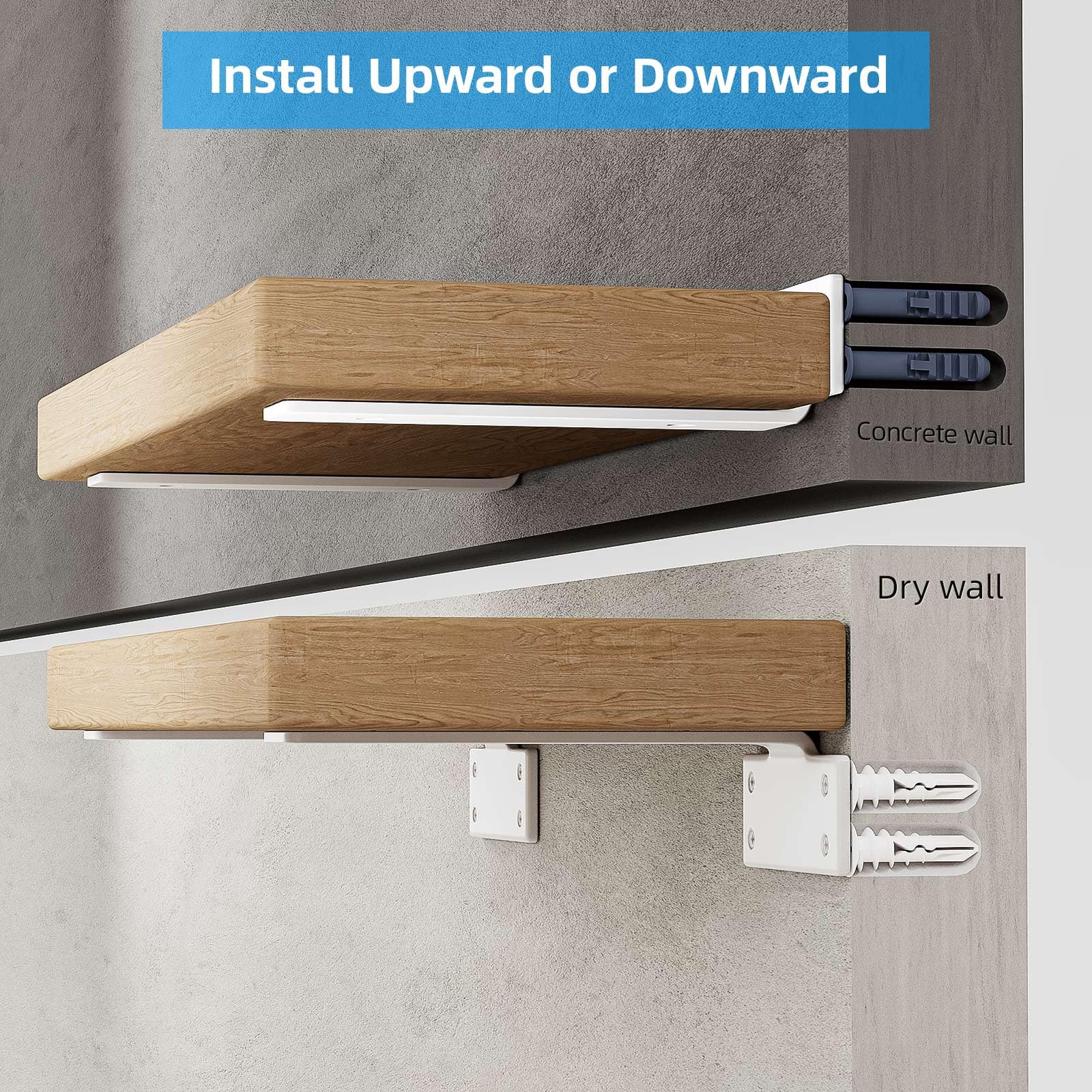 WEKIS hidden-support system enhancing room aesthetics with neat shelving.