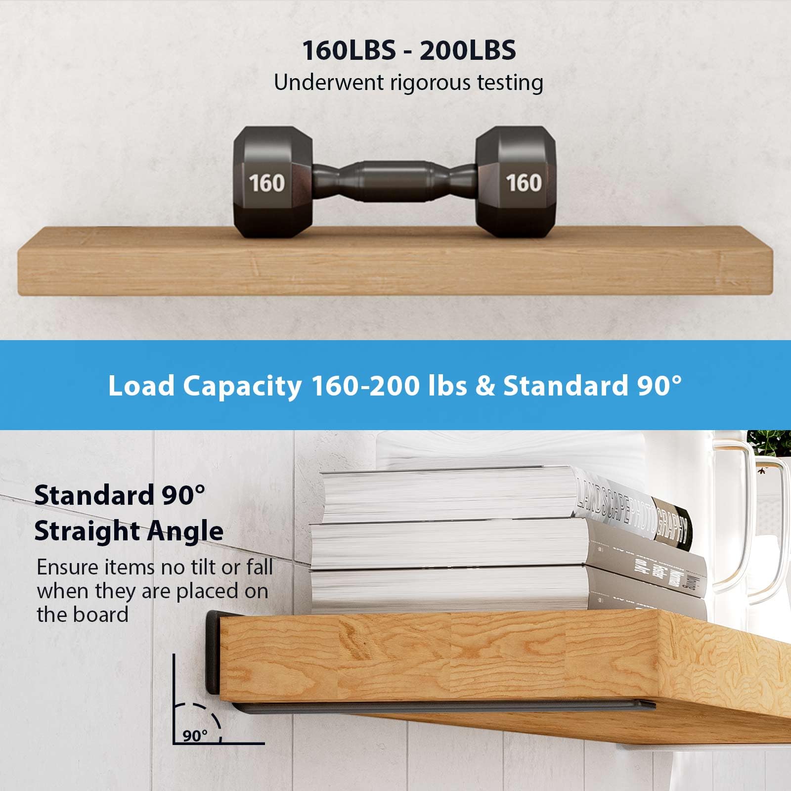 WEKIS invisible bracket height 1.6-inch hides behind boards for a clean look.