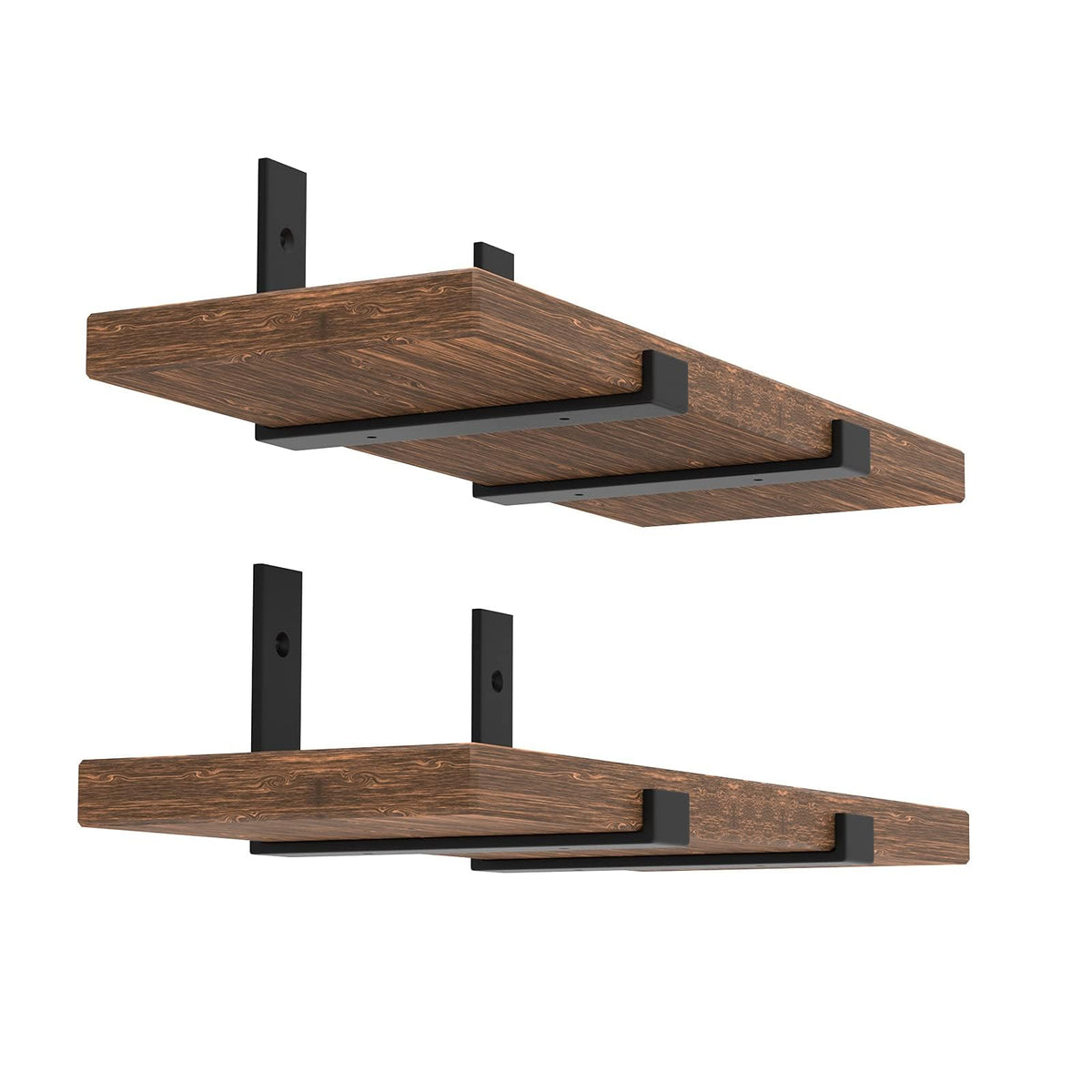 WEKIS J-bracket 10-inch pack4 supports sturdy wall shelves up to 160-200 lb per pair.
