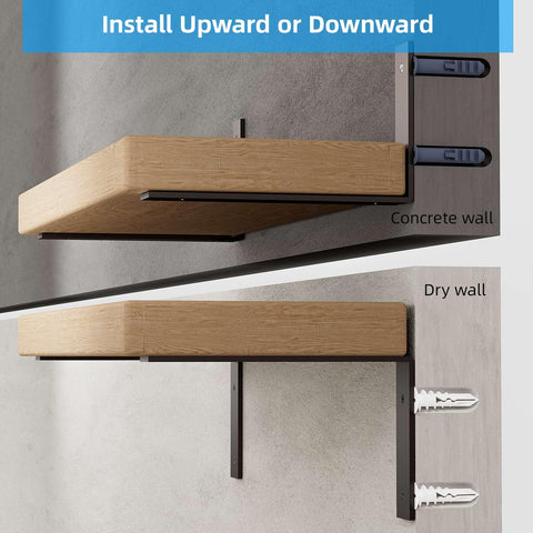 WEKIS l-shape bracket assembly shows precise 90-degree design for level shelves.
