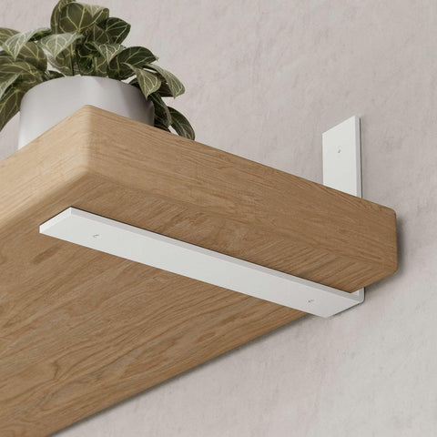 WEKIS 10-inch heavy-duty shelf bracket mounted on wall for sturdy support