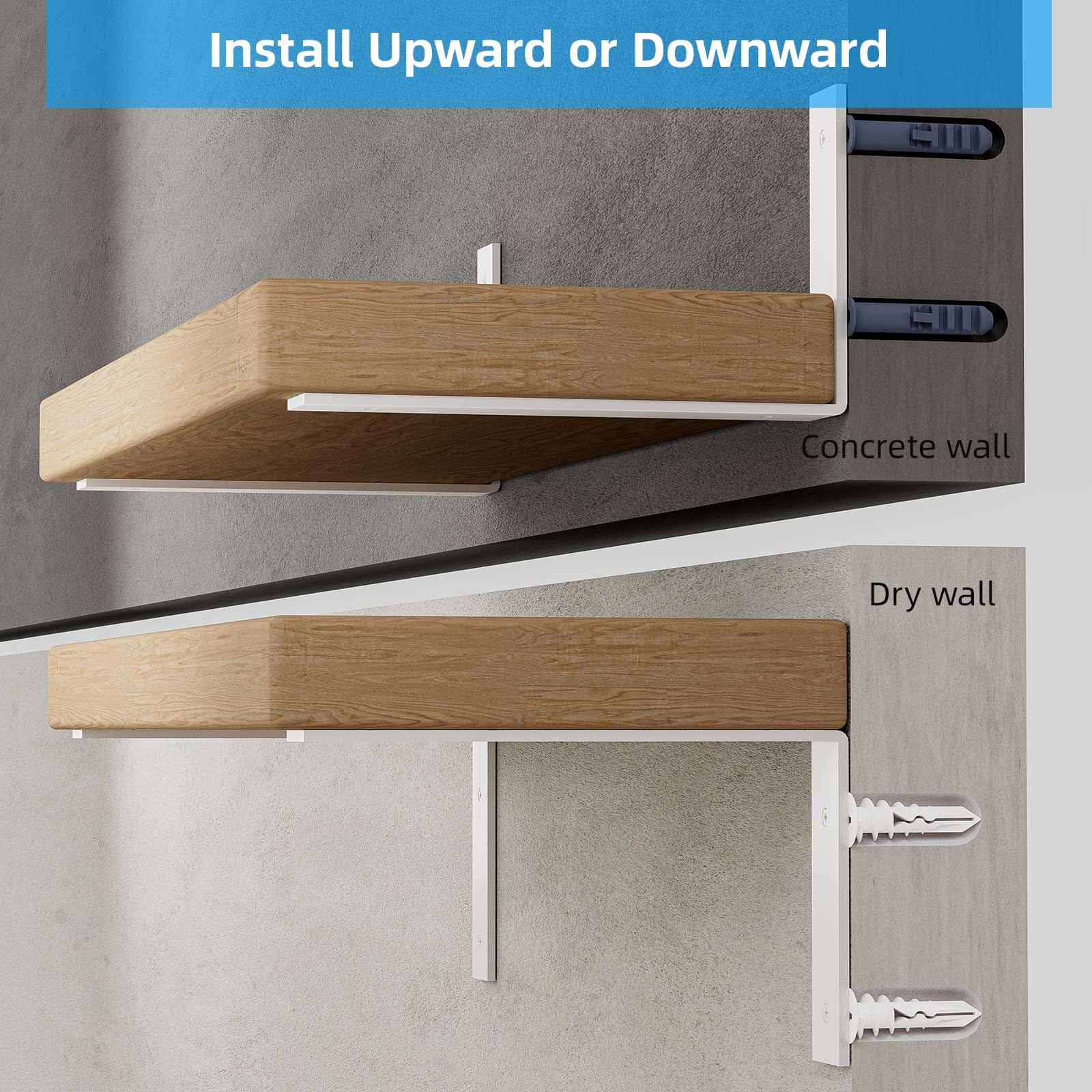 WEKIS shelf bracket with matte white finish for clean appearance