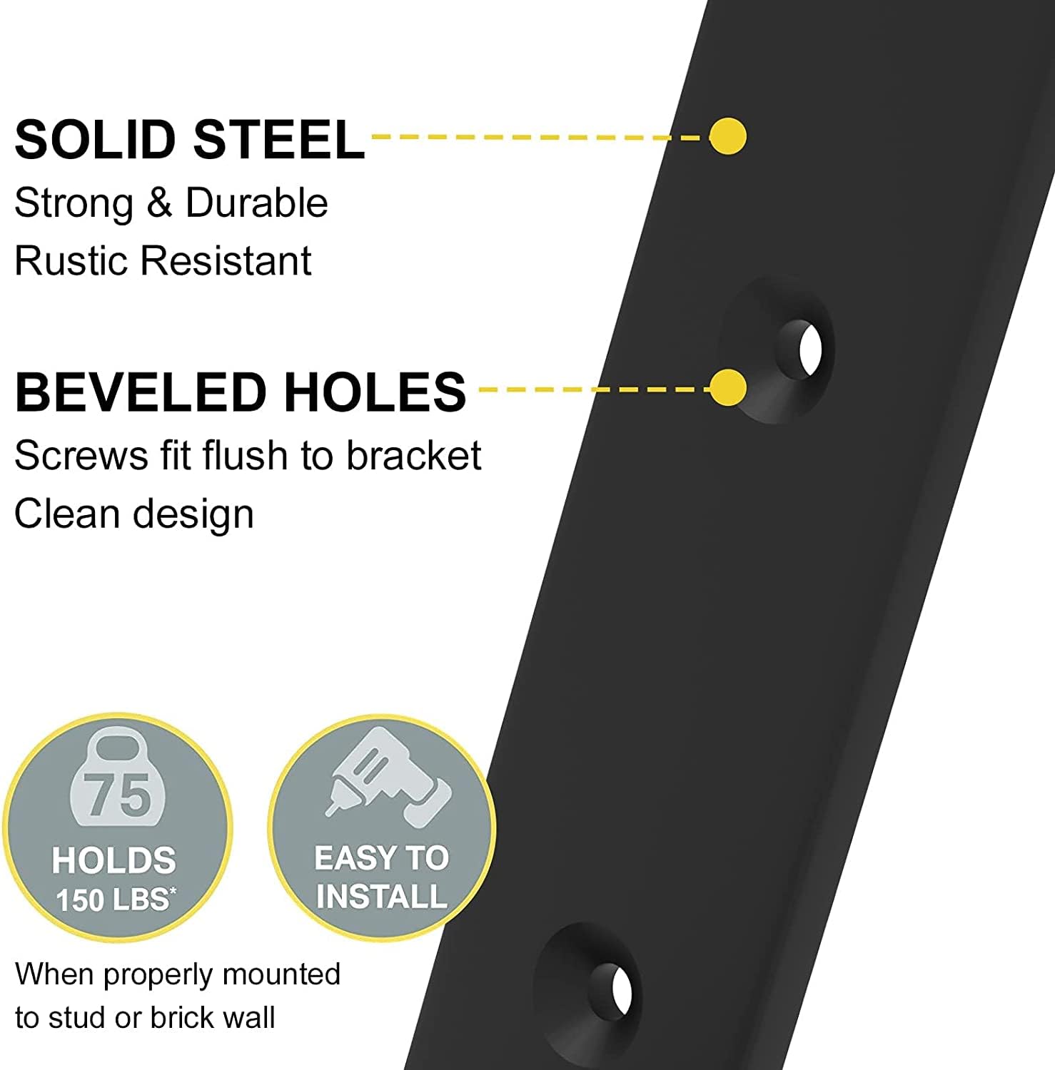 WEKIS includes screws, anchors, and a level for installation