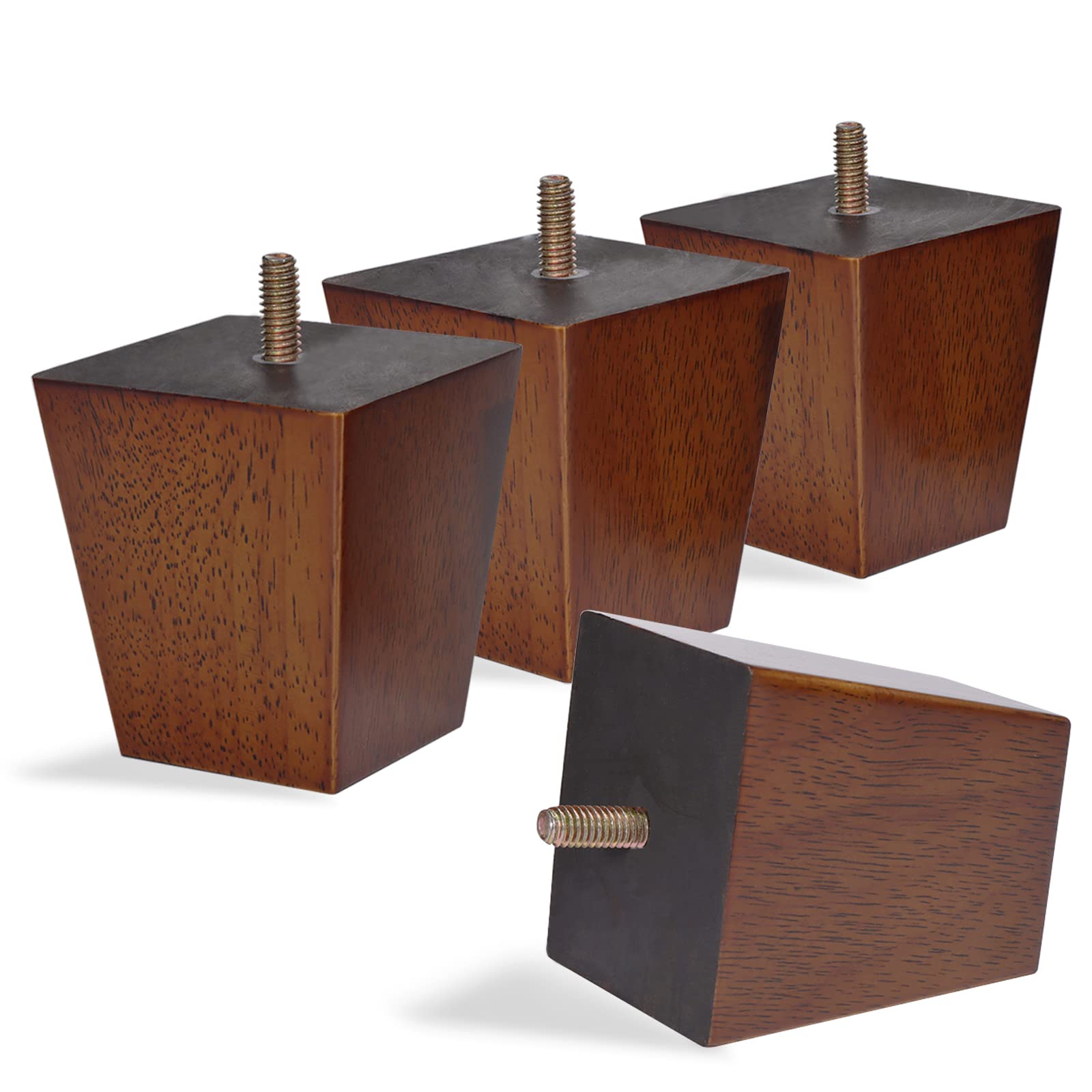 WEKIS 3-inch solid wood furniture legs assembly kit for quick replacement