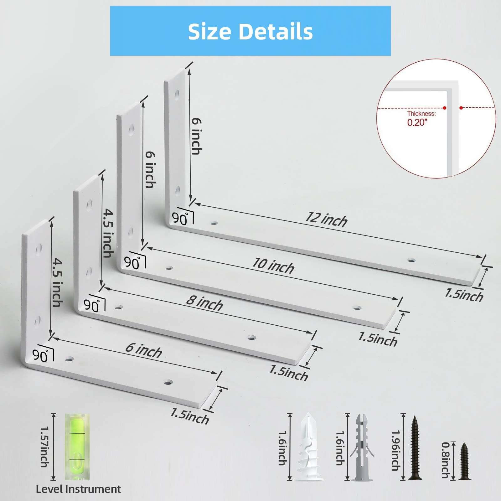 WEKIS spirit level included for balanced shelf mounting
