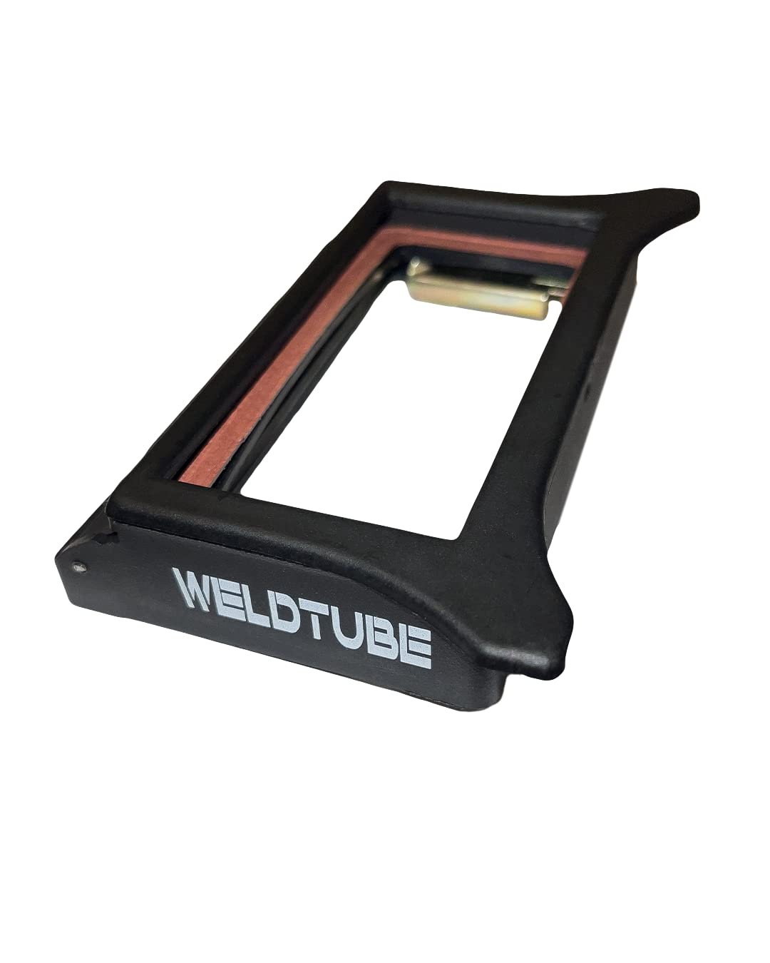 WELDTUBE Flip-Front Adapter on helmet front enables fast grinding access.