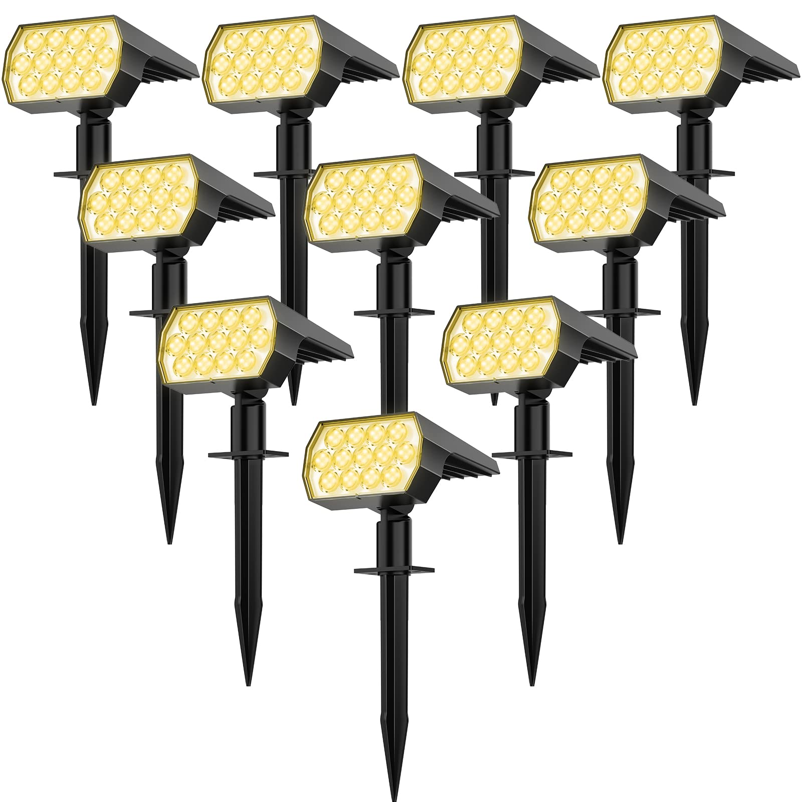 WELALO 10-pack solar spot lights illuminate walkways and yards