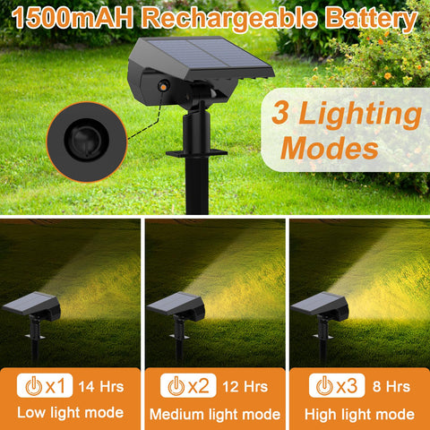 WELALO 65-LED solar spotlight provides wide garden coverage