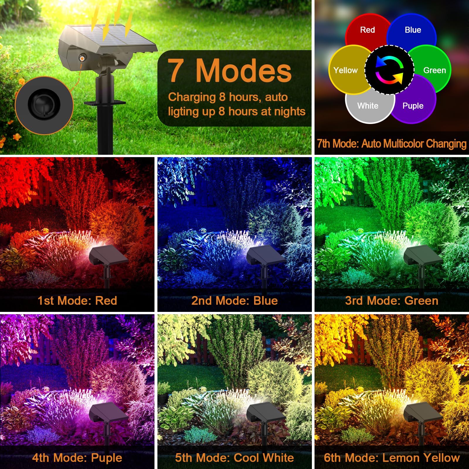 WELALO outdoor solar lights create vibrant yard and driveway glow.