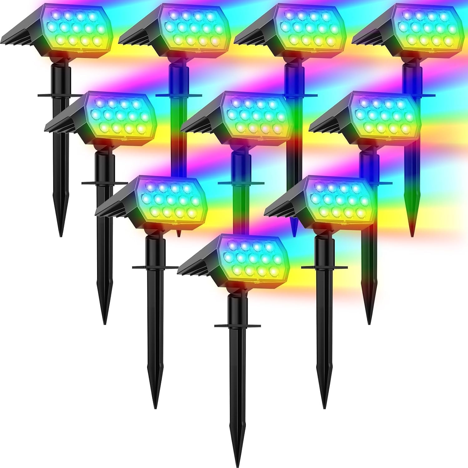 Welalo solar color-changing spotlight for yard lighting and ambient ambience.