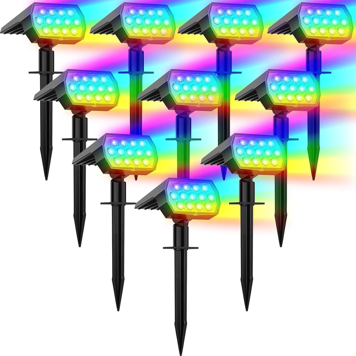 Welalo solar color-changing spotlight for yard lighting and ambient ambience.