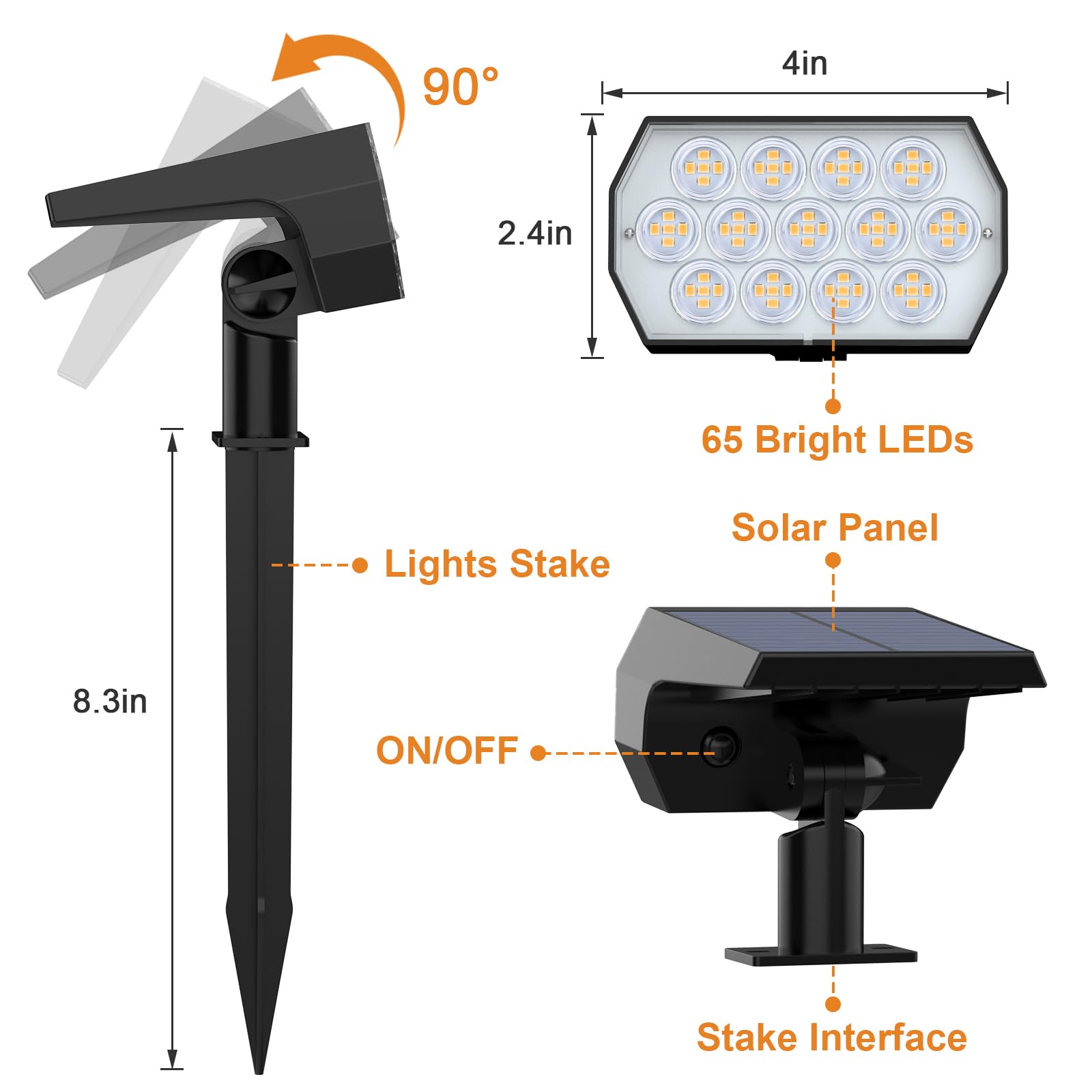 WELALO solar spot lights all-weather IP68 for reliable year-round outdoor lighting.