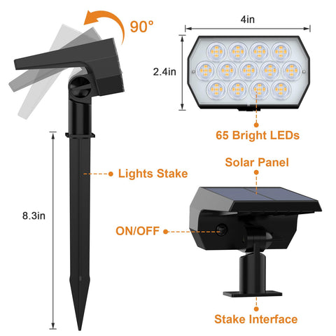 WELALO walkway and driveway solar spot light enhances nighttime safety
