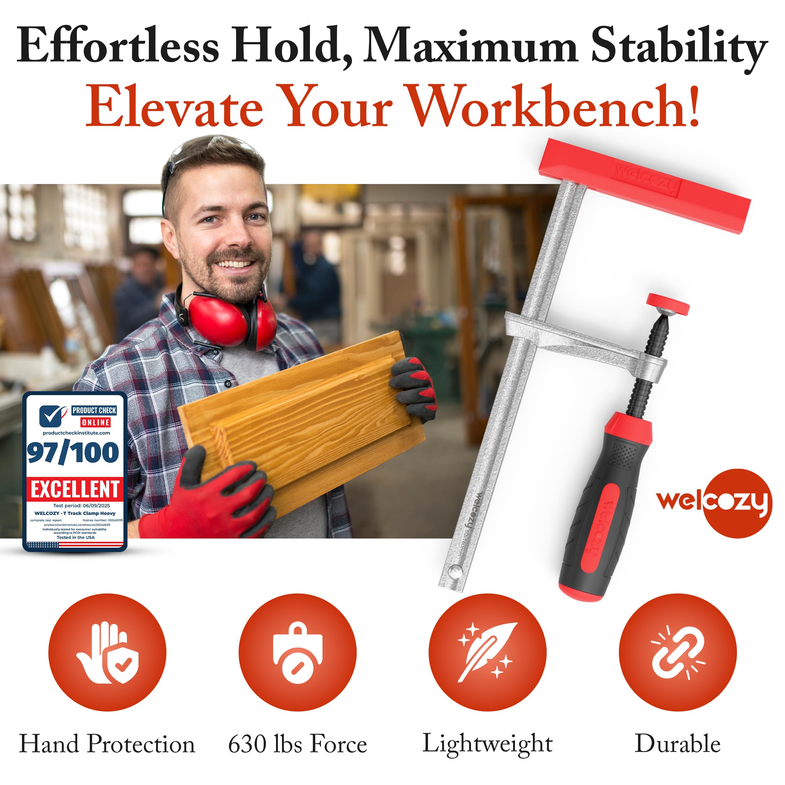 Welcozy high-strength alloy steel clamp for durability.