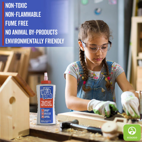 Weldbond tile mosaic glue bottle ideal for porcelain, stone, and ceramic surfaces.